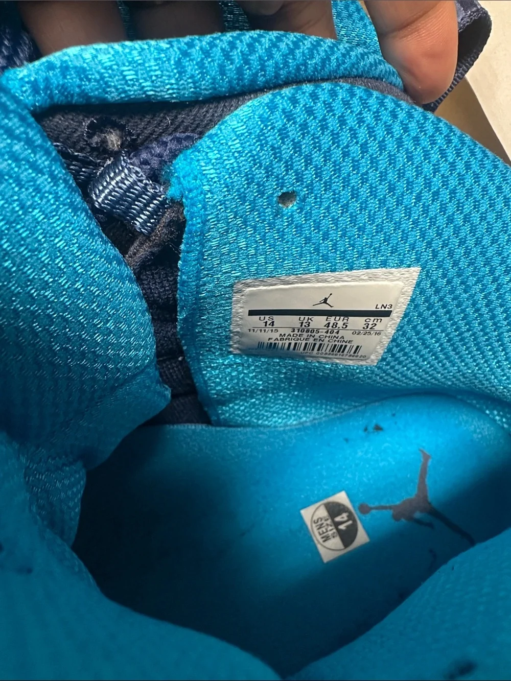Jordan Sneakers in Teal and Navy Blue